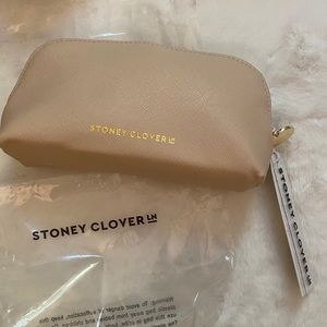 Stoney Clover Lane Tan Pouch / Makeup Bag NWT